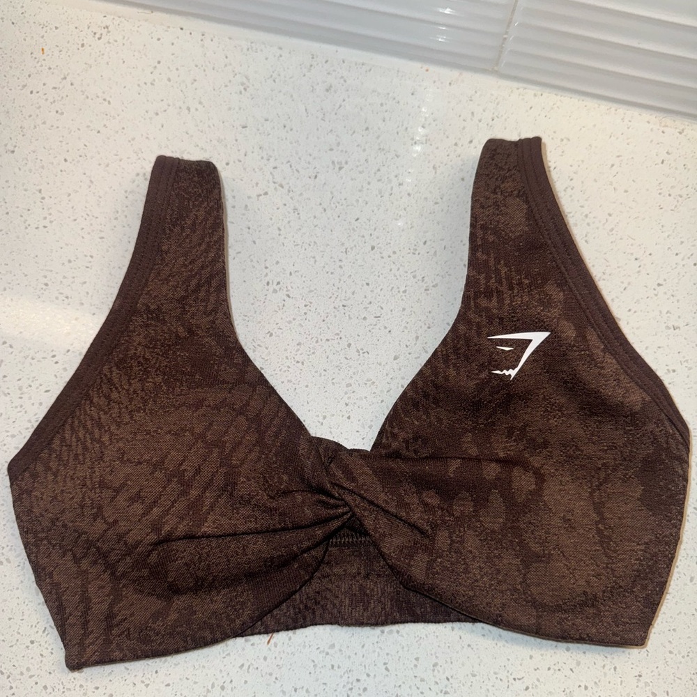 Gymshark Adapt X Whitney Animal Seamless Twist Front Sports Bra